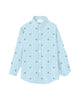 Camicia Brigitte popeline a righe celeste