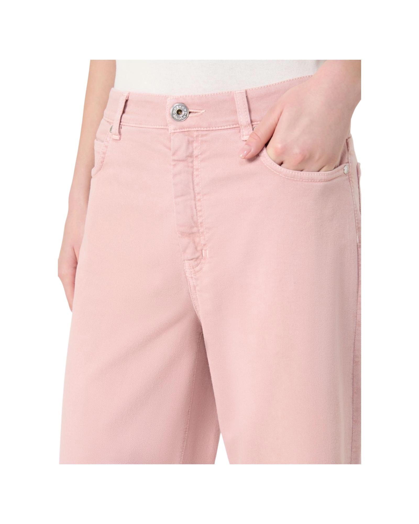 Pantalone Wide leg in drill di cotone Rosa MEDINA 005 MAX MARA WEEKEND 