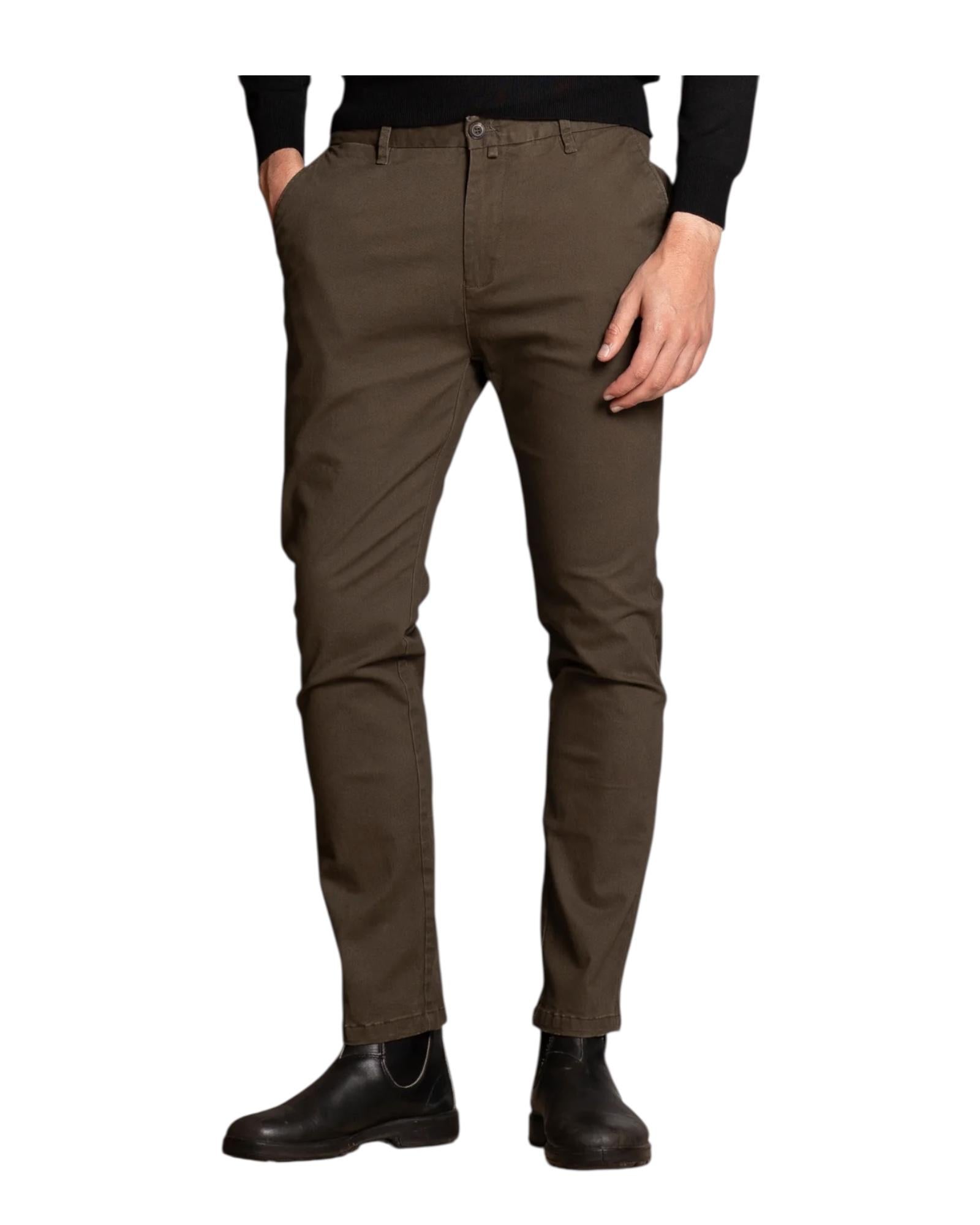 Pantalone in twill stretch Green BRYAN TWSC06 IMPURE 