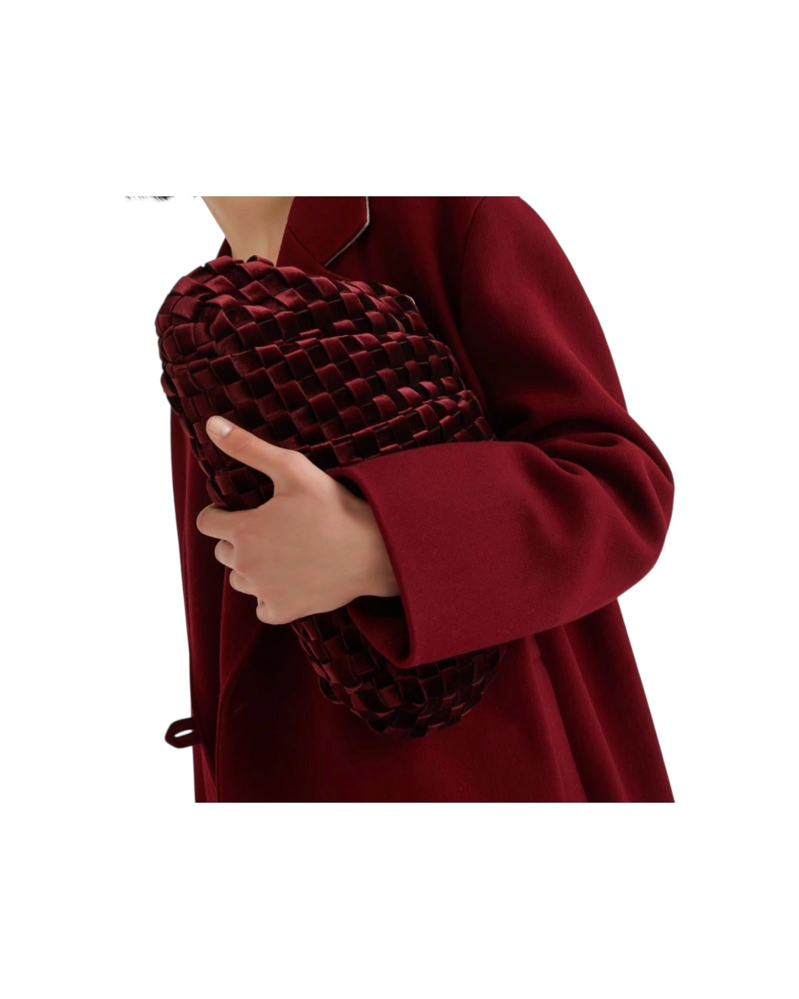 Pochette morbida in velluto intrecciato Bordeaux POLDER 002 MARELLA 