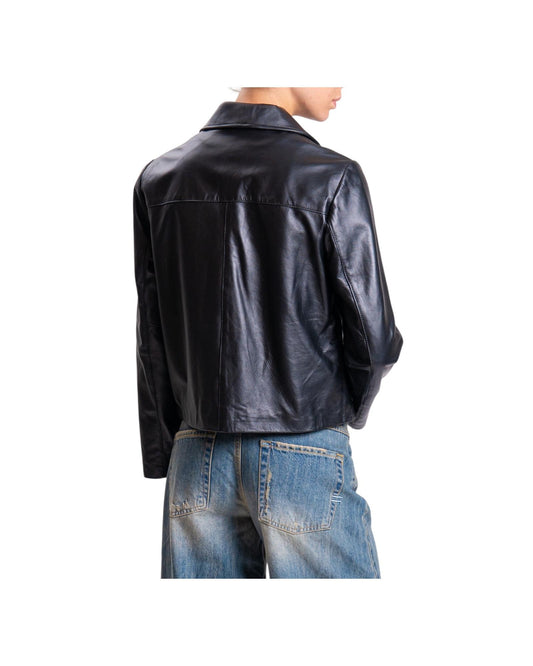 Giacca in vera pelle Nero TF0327 NERO VICOLO 