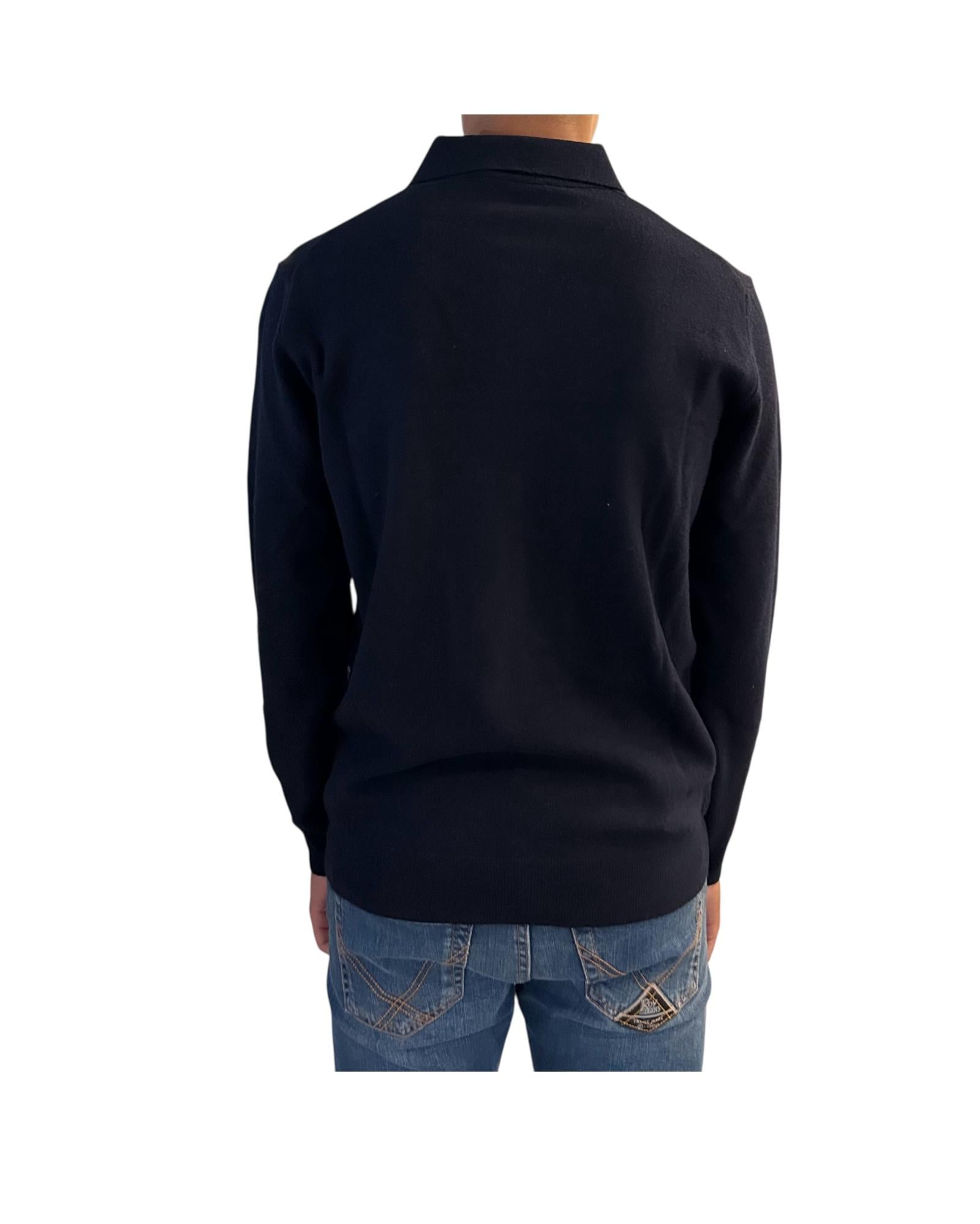 Polo con bottoni in lana Blu 5103 0680 +39MAsq
