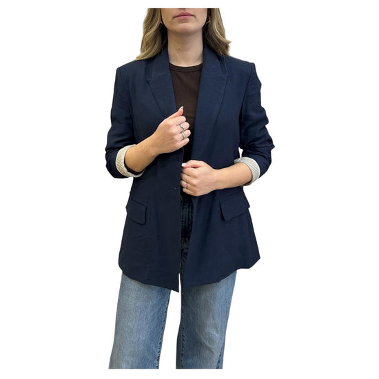 Blazer in viscosa Blue KIRA BLUE IMPURE 