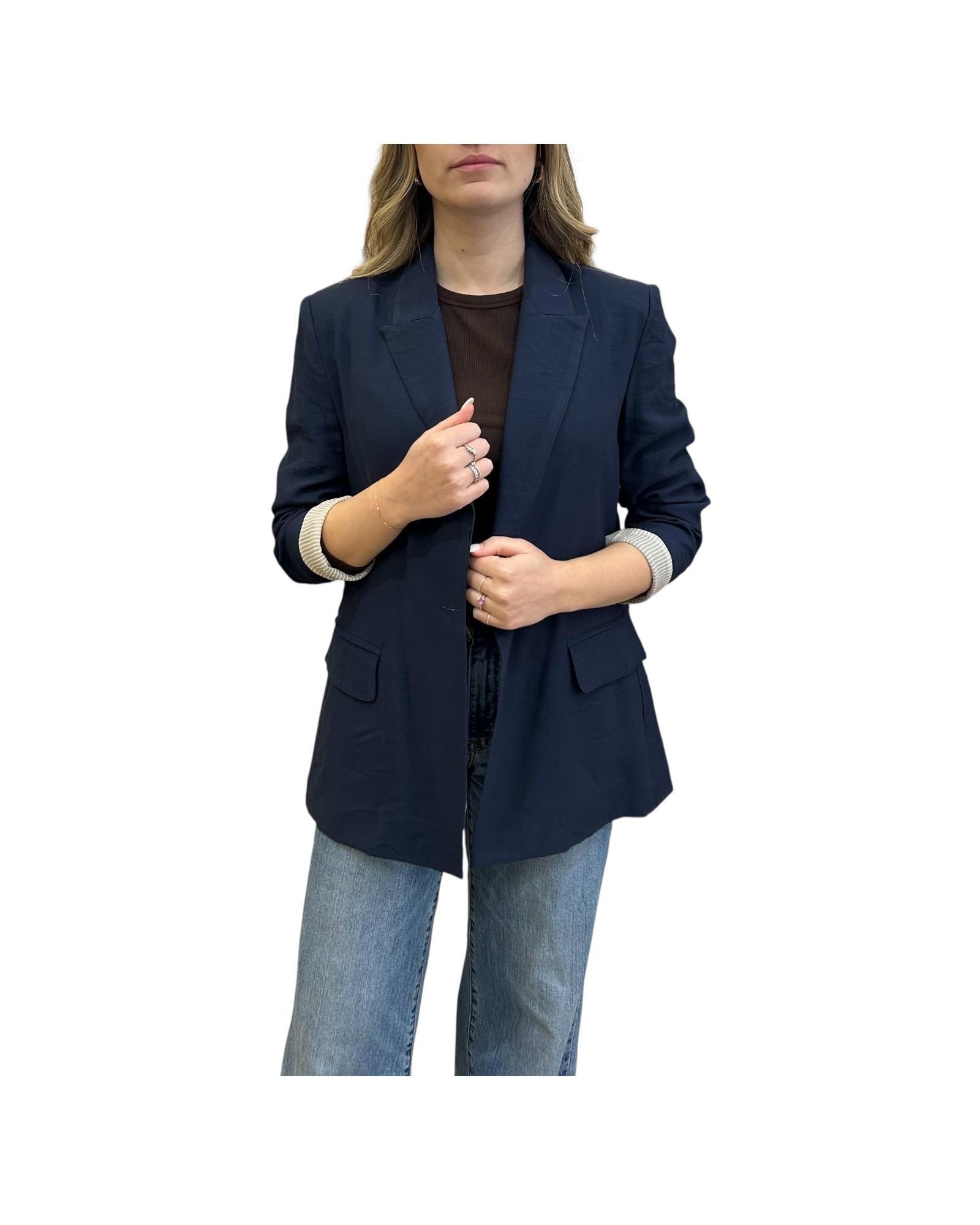 Blazer in viscosa Blue KIRA BLUE IMPURE 