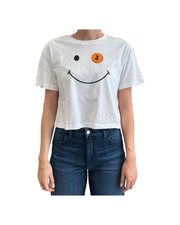 T-shirt crop Gilma bianco