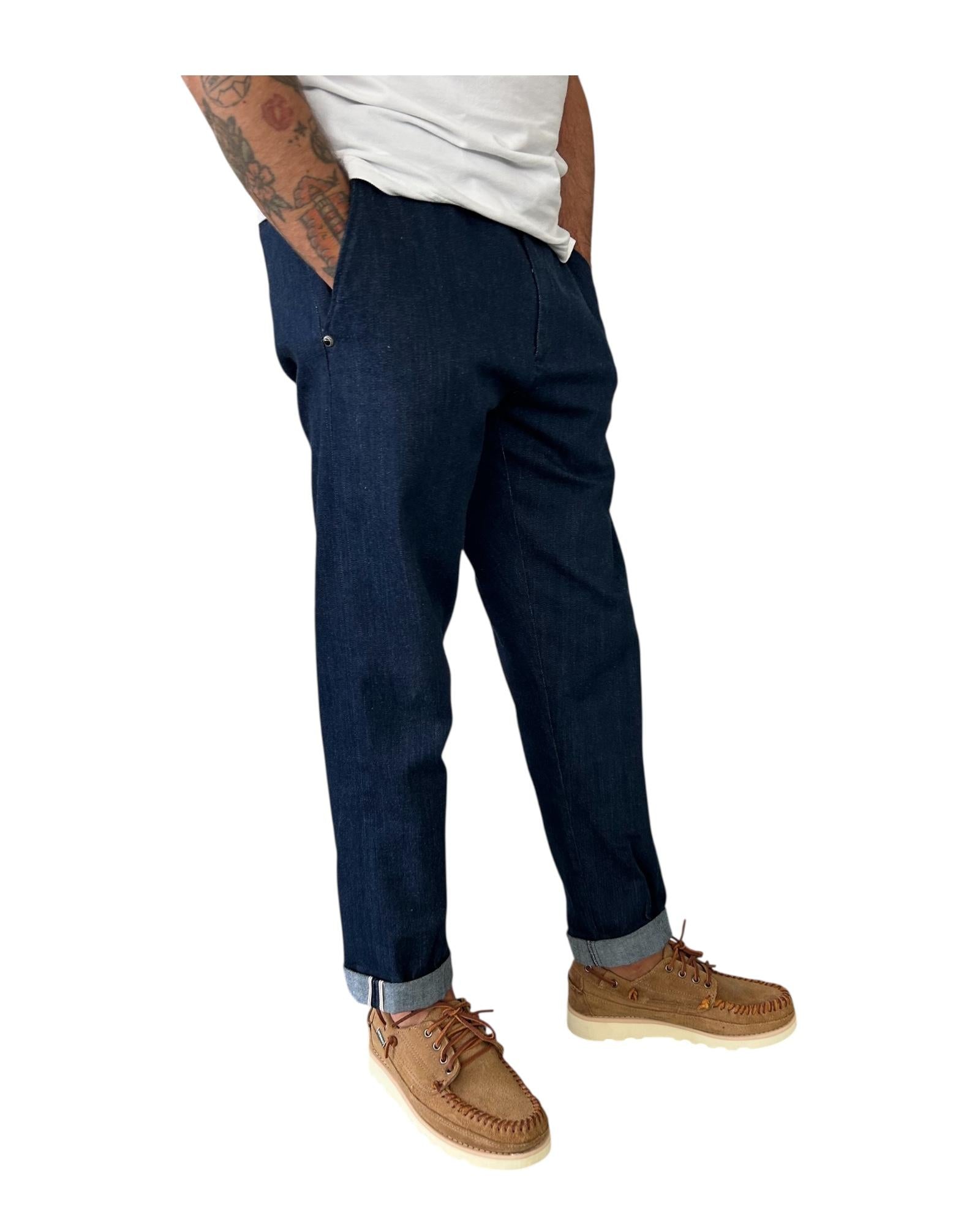 Pantalaccio in cotone Denim 25WSU66341 037 WHITESAND 