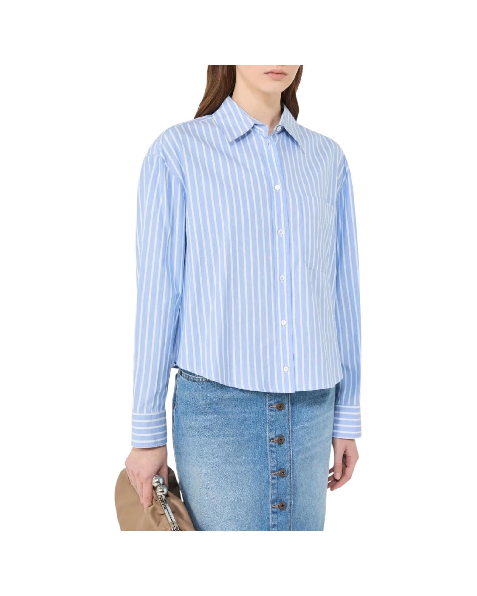Camicia in oxford di cotone a righe Azzurro CARTONE 001 MAX MARA WEEKEND 