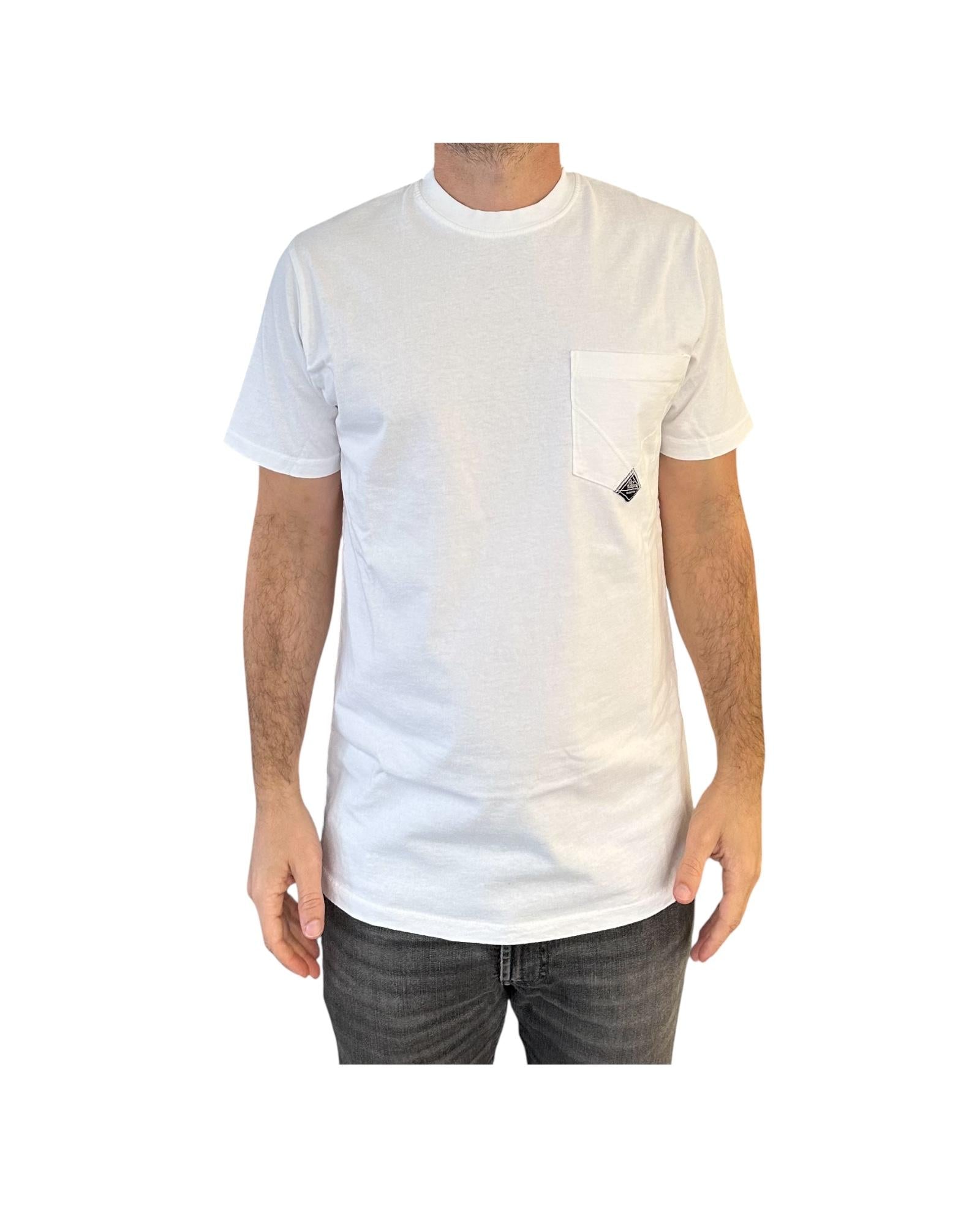 T-shirt pocket in cotone Optic white RRU90048CA160111 C0014 ROY ROGER'S 
