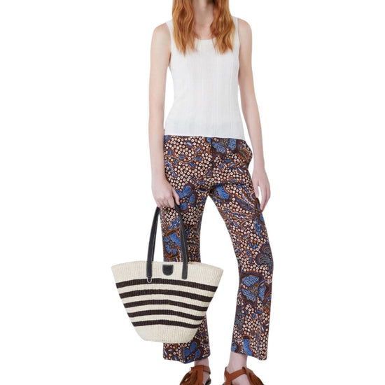 Pantalone in stuoia di cotone stampato DONDE 001 MAX MARA WEEKEND 