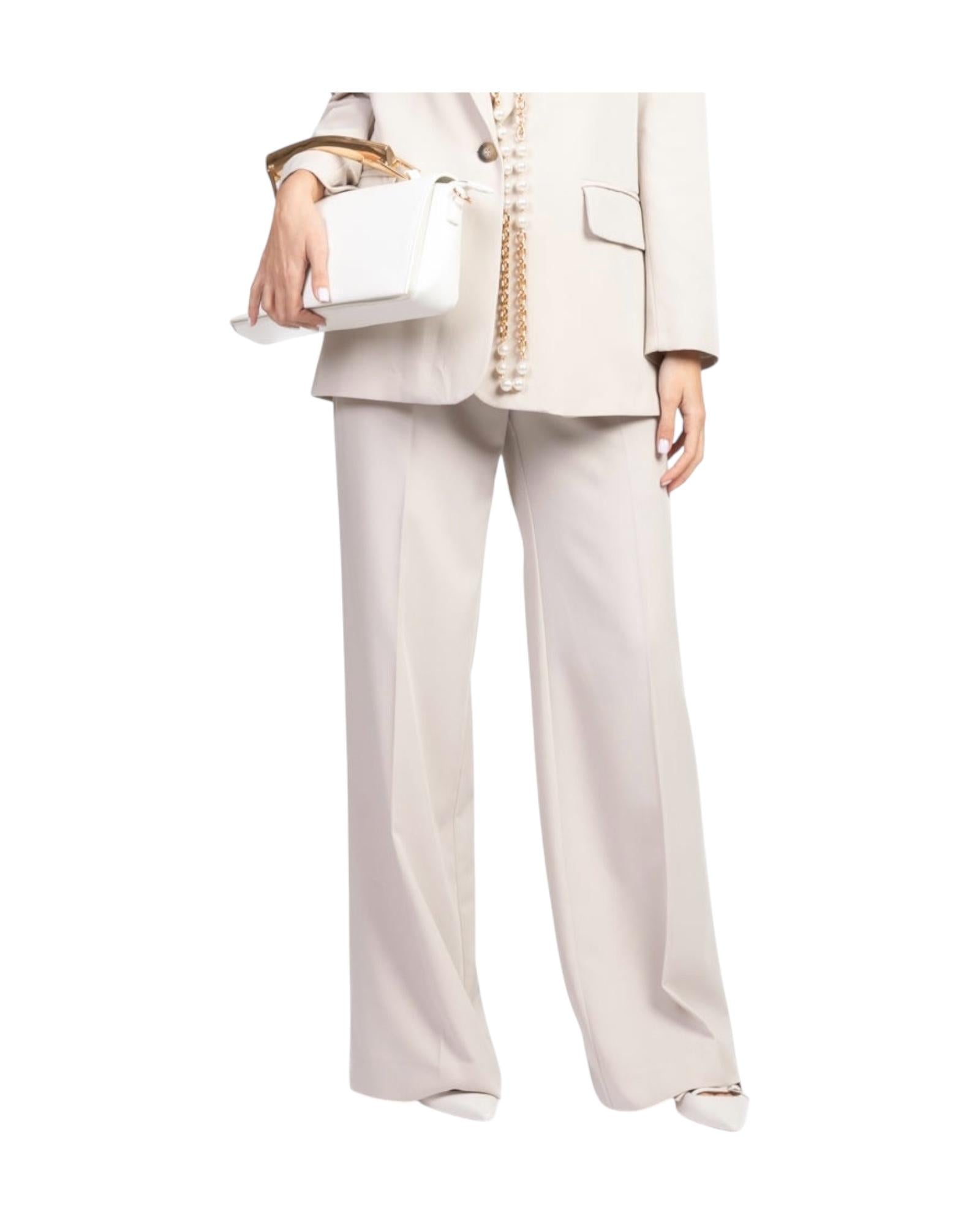 Pantalone a palazzo Beige PCB N017 021 HAVEONE 