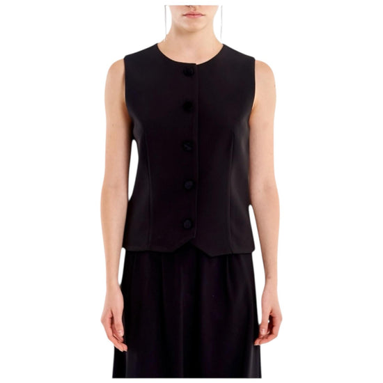 Gilet girocollo con bottoni Nero TF0418 NERO VICOLO 