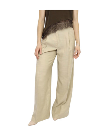 Pantalone palazzo con pinces Beige PGE Q108 021 HAVEONE 