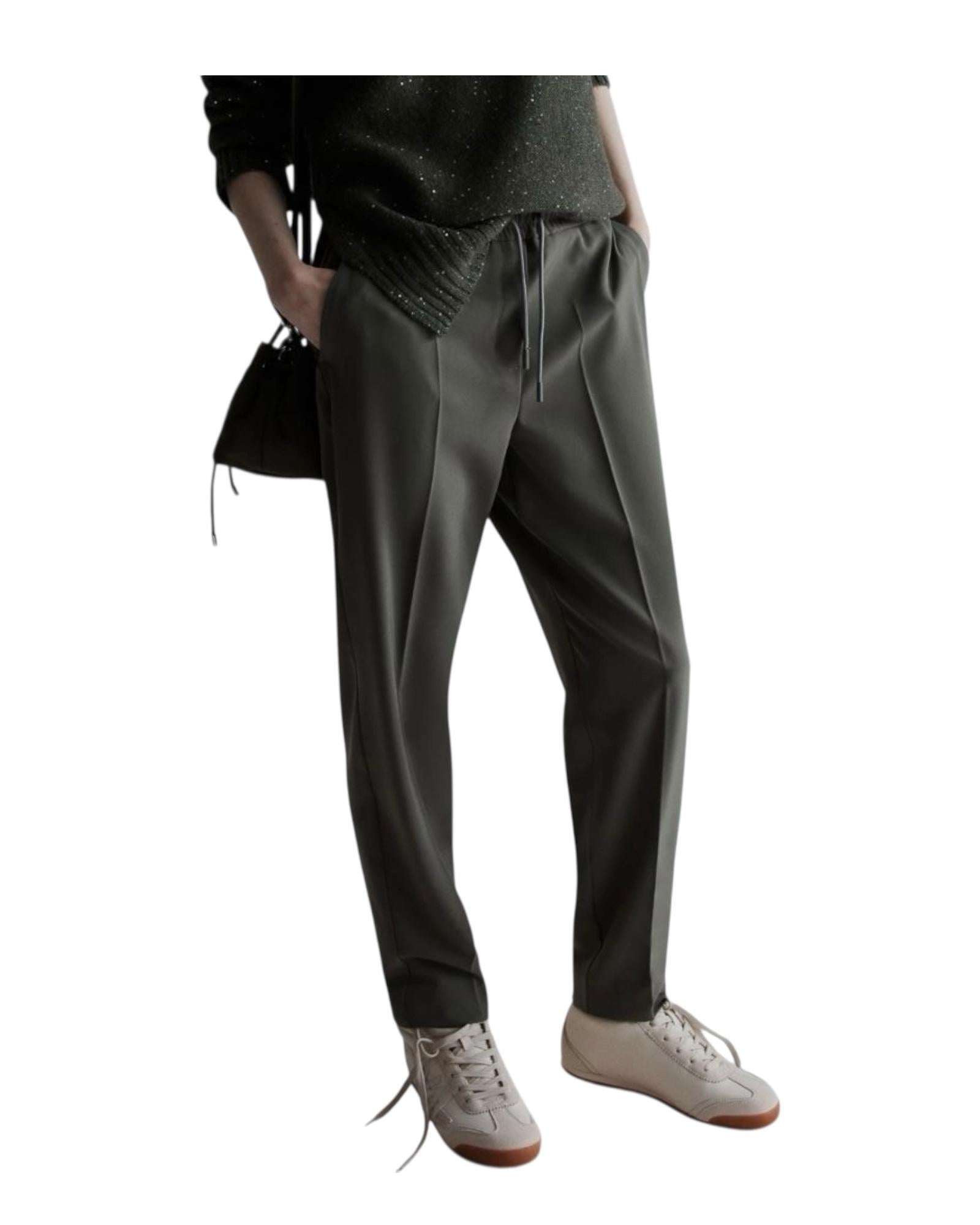 Jogger in twill stretch Oliva SEME 002 MARELLA 