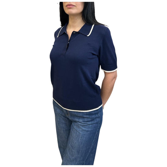 Polo con profili a contrasto Navy M38 919 222 FLOOR 