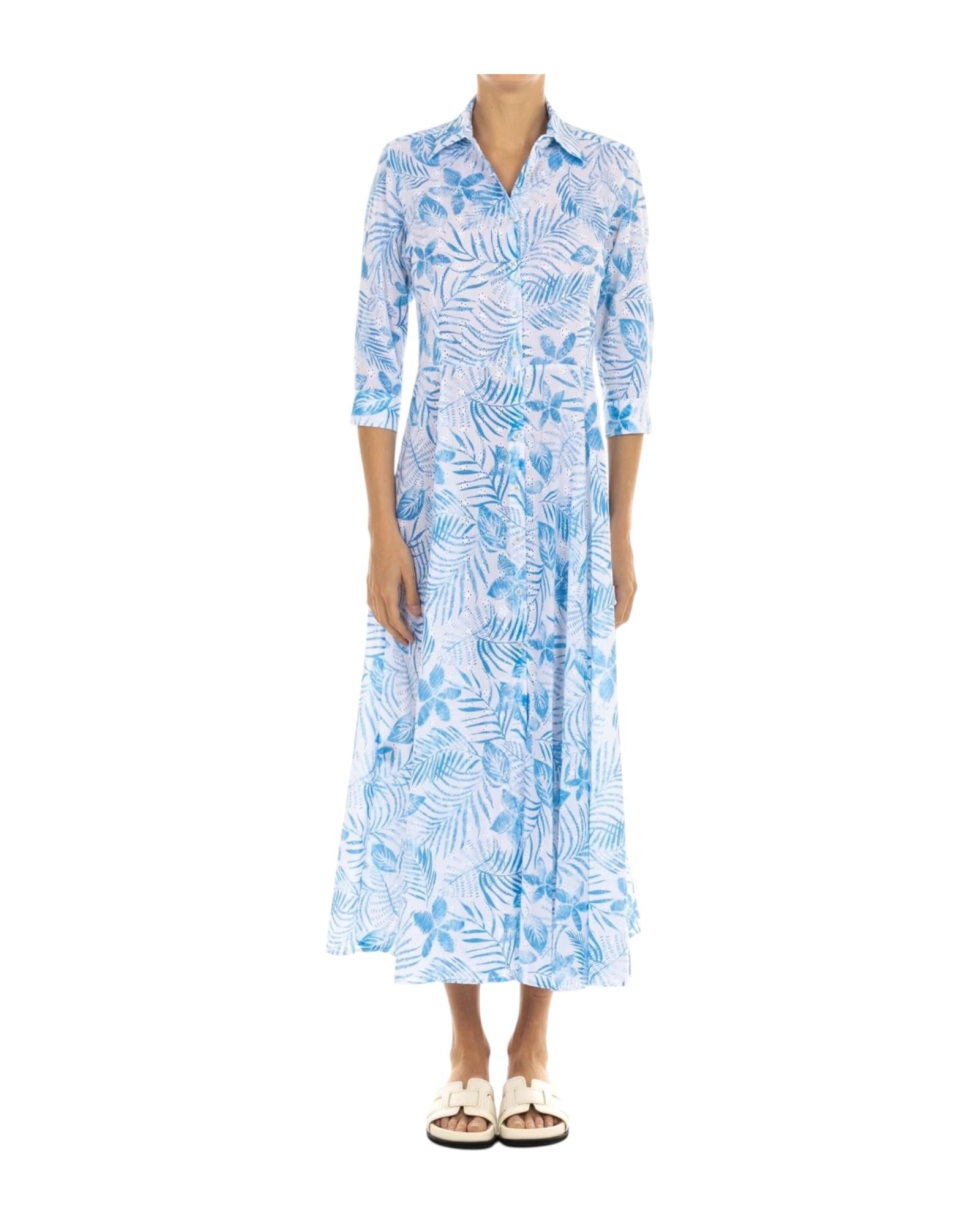 Abito Chemisier in cotone D926 AZZURRO BASTONCINO