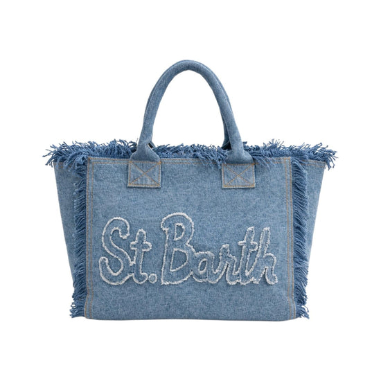 Borsa Vanity in tela di cotone con toppa con logo VANI003 08017L MC2 SAINT BARTH 