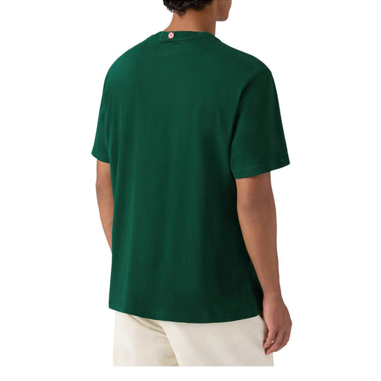 T-shirt in cotone verde con ricamo Rotolando verso valle ARN0004 03256I MC2 SAINT BARTH 