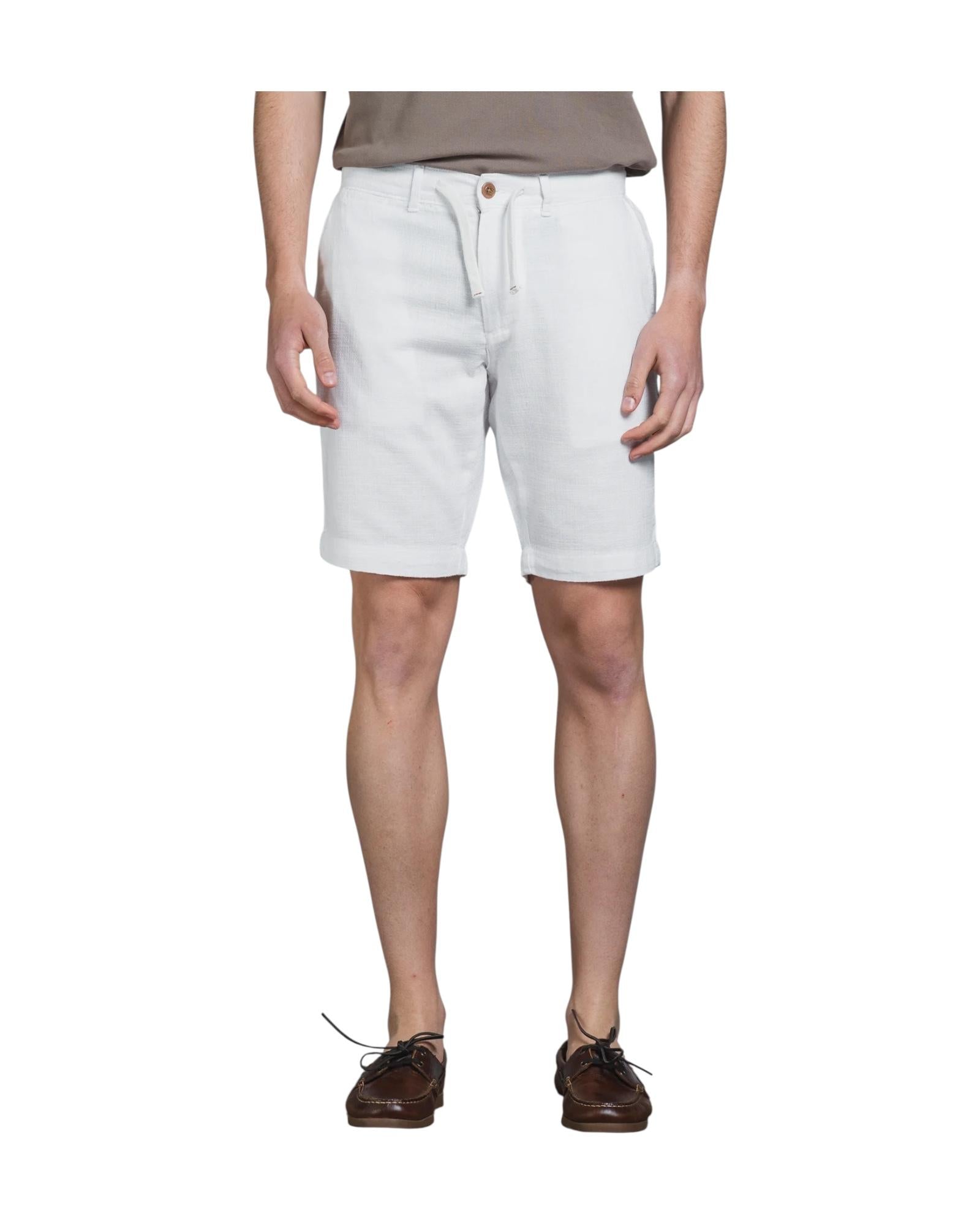 Bermuda in misto lino White NILS102 MLNC24 IMPURE 