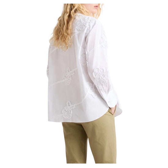 Camicia in popeline ricamato Bianco COMUNE 001 MARELLA 