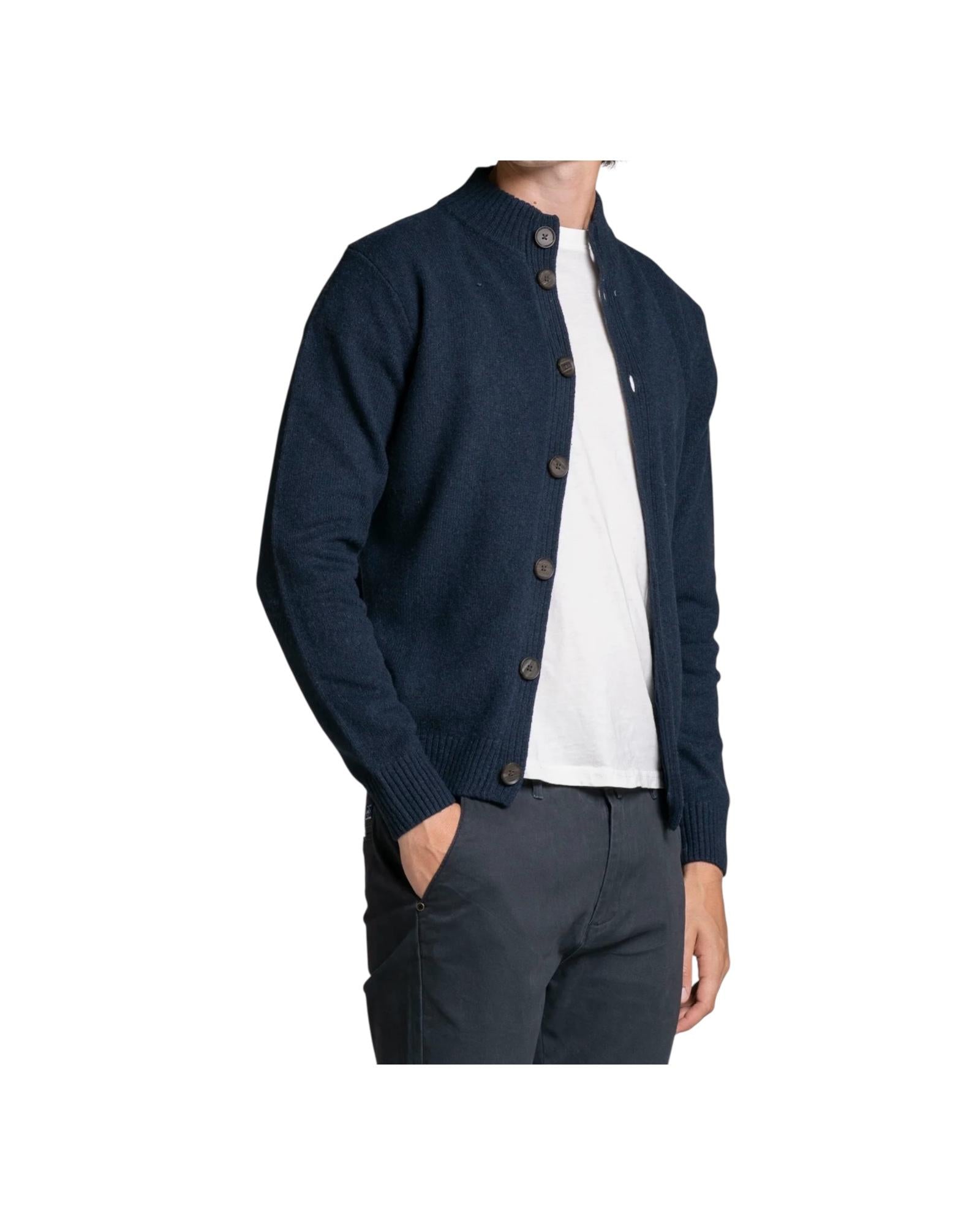 Cardigan Chase in lana Navy CHASE WN8C01 IMPURE 