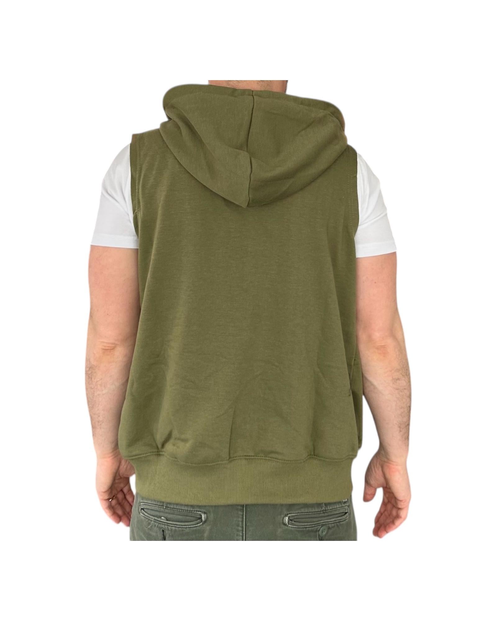 Gilet con cappuccio verde 503 VERDE RE.VI.VAL