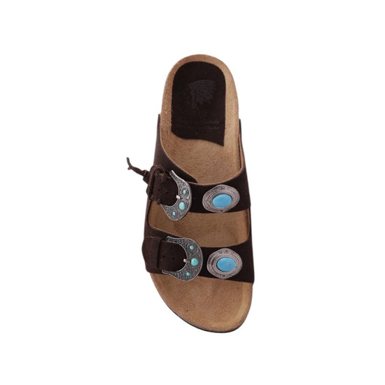 Sandalo Buckle Stone Suede Testa di moro BUCKLE STONE SUEDE TESTA DI MORO TAJI 