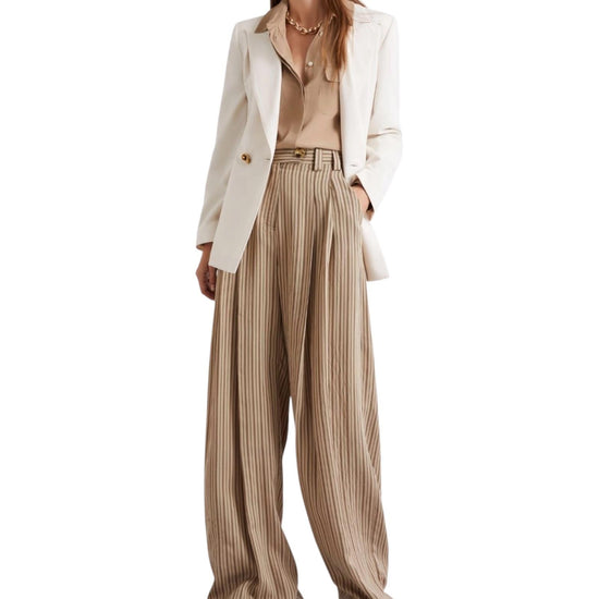 Pantalone palazzo in viscosa riga Testa di moro ORDINE 001 MARELLA 
