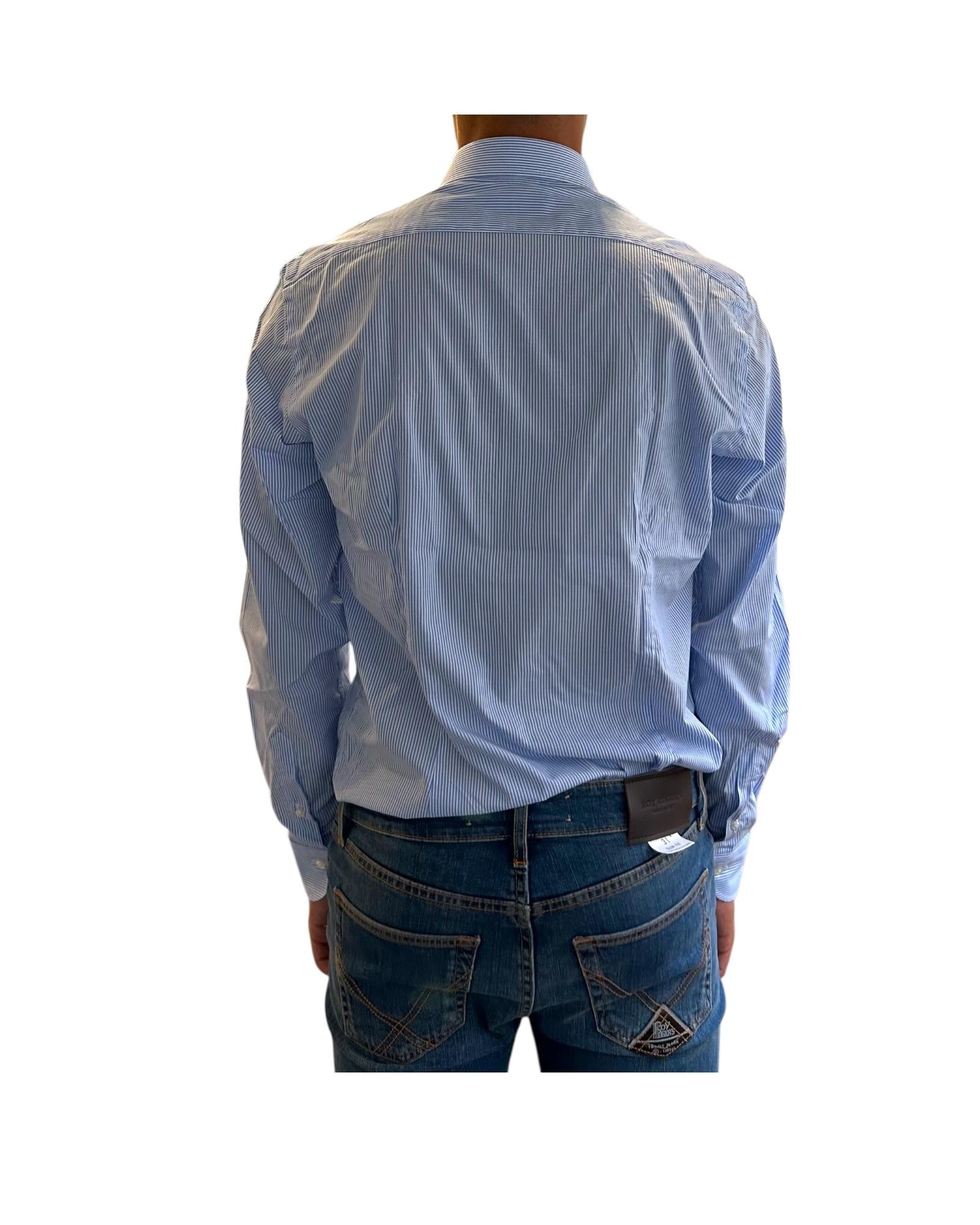 Camicia Uomo righe Bianco celeste 2798SS35TS3321 002 MONTESANTO 