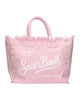 Solid color pink vanity bag