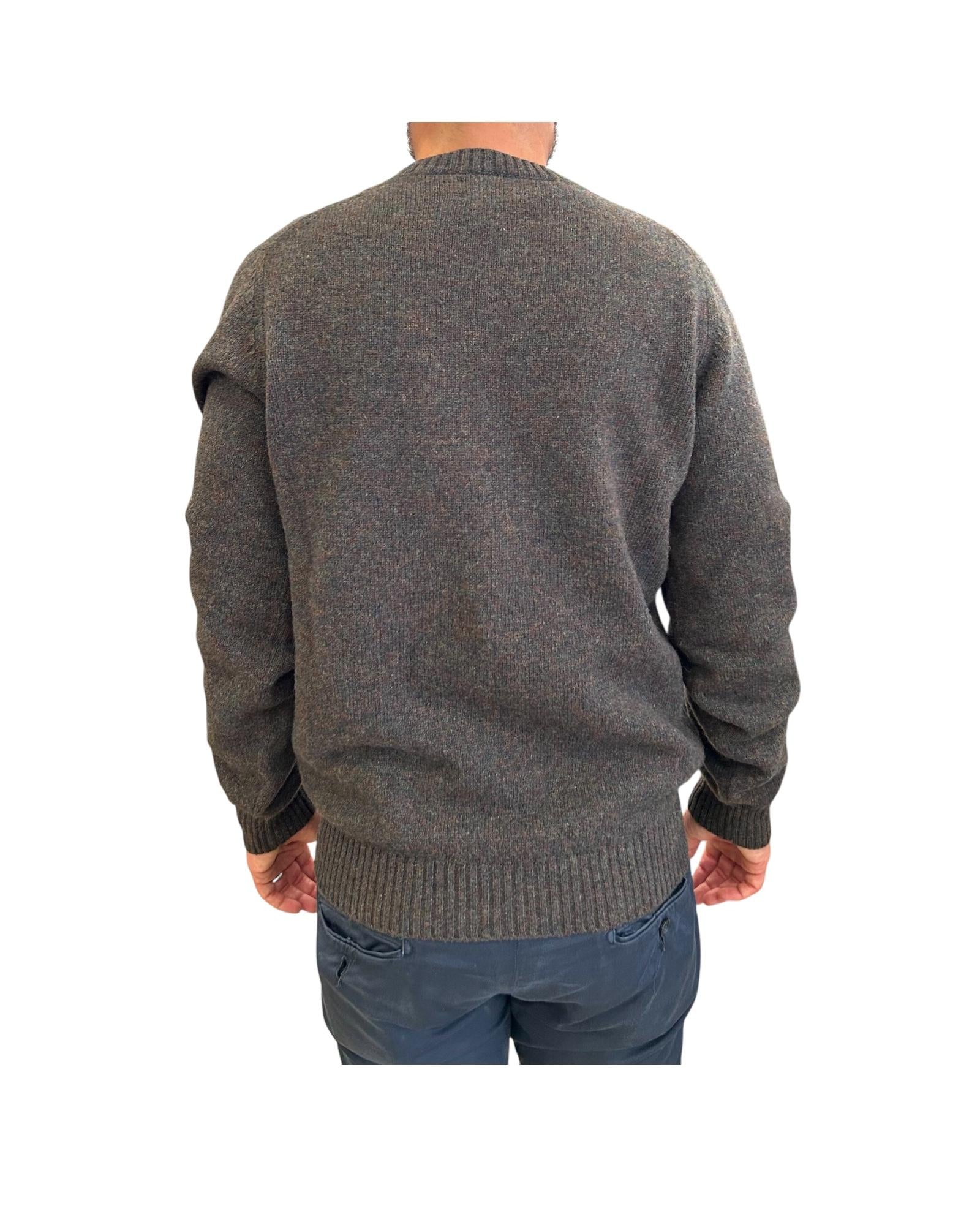 Maglione girocollo in lana Green W9001 GREEN BL'KER 