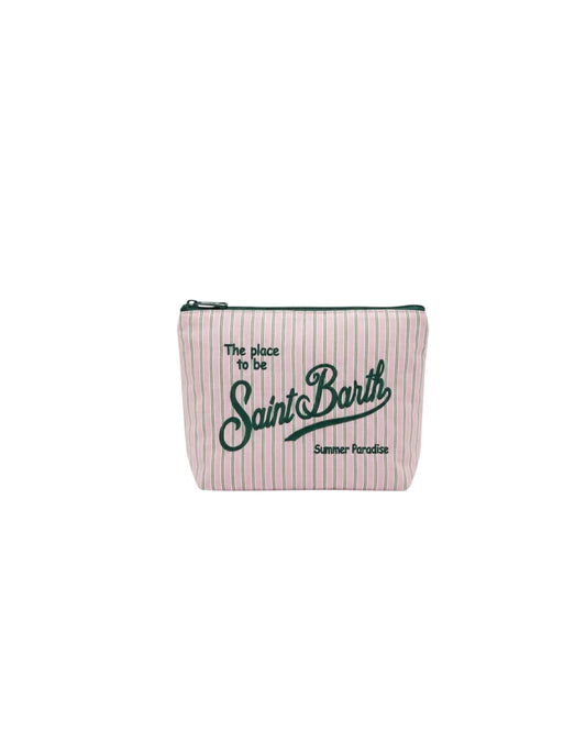 Pochette Aline micro stripes Rosa e verde ALI0046 07612L MC2 SAINT BARTH 