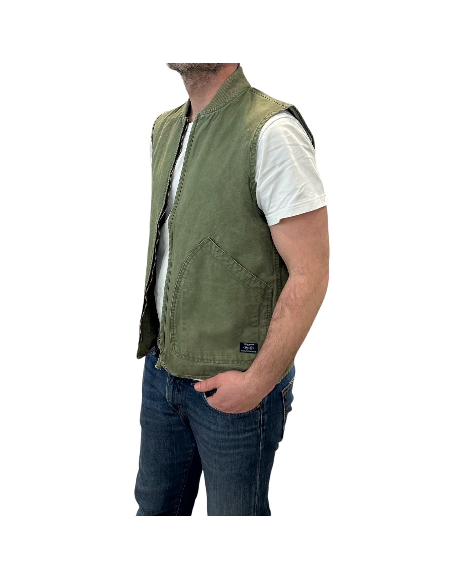 Gilet in cotone Wash military green TERRY SLBC03 IMPURE 