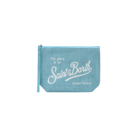 Pochette Aline in lino Light blue ALI0004 00555L MC2 SAINT BARTH 