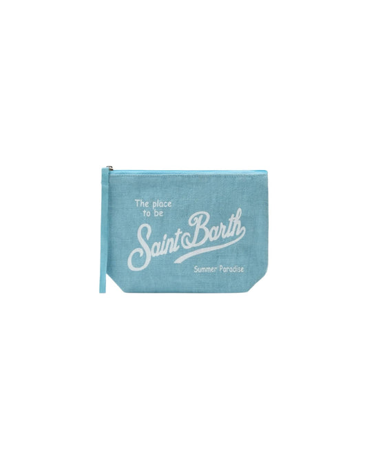 Pochette Aline in lino Light blue ALI0004 00555L MC2 SAINT BARTH 