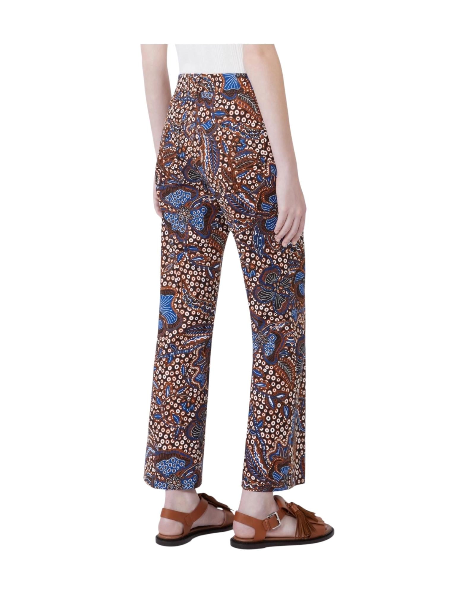 Pantalone in stuoia di cotone stampato DONDE 001 MAX MARA WEEKEND