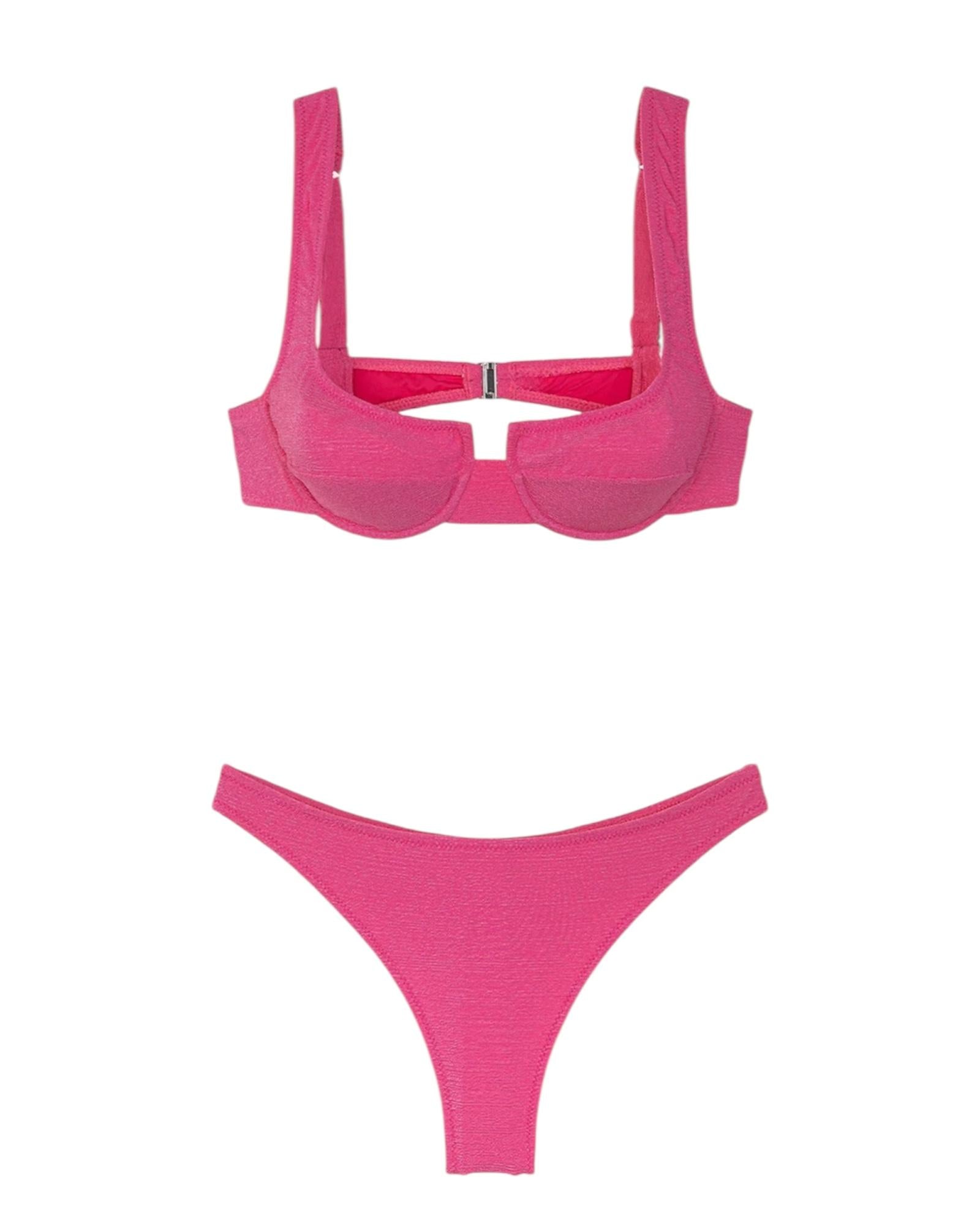 Bikini Donna F**K Reggiseno con Ferretto e Slip Americano Fisso Fucsia 1142FX FUXIA F**K 
