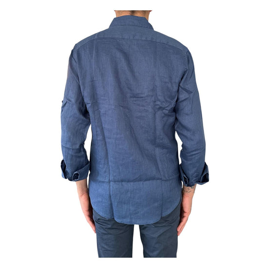 Camicia Uomo in lino Blue jeans CAMICIA LINO TINTA UNITA BLUE JEANS RE.VI.VAL 