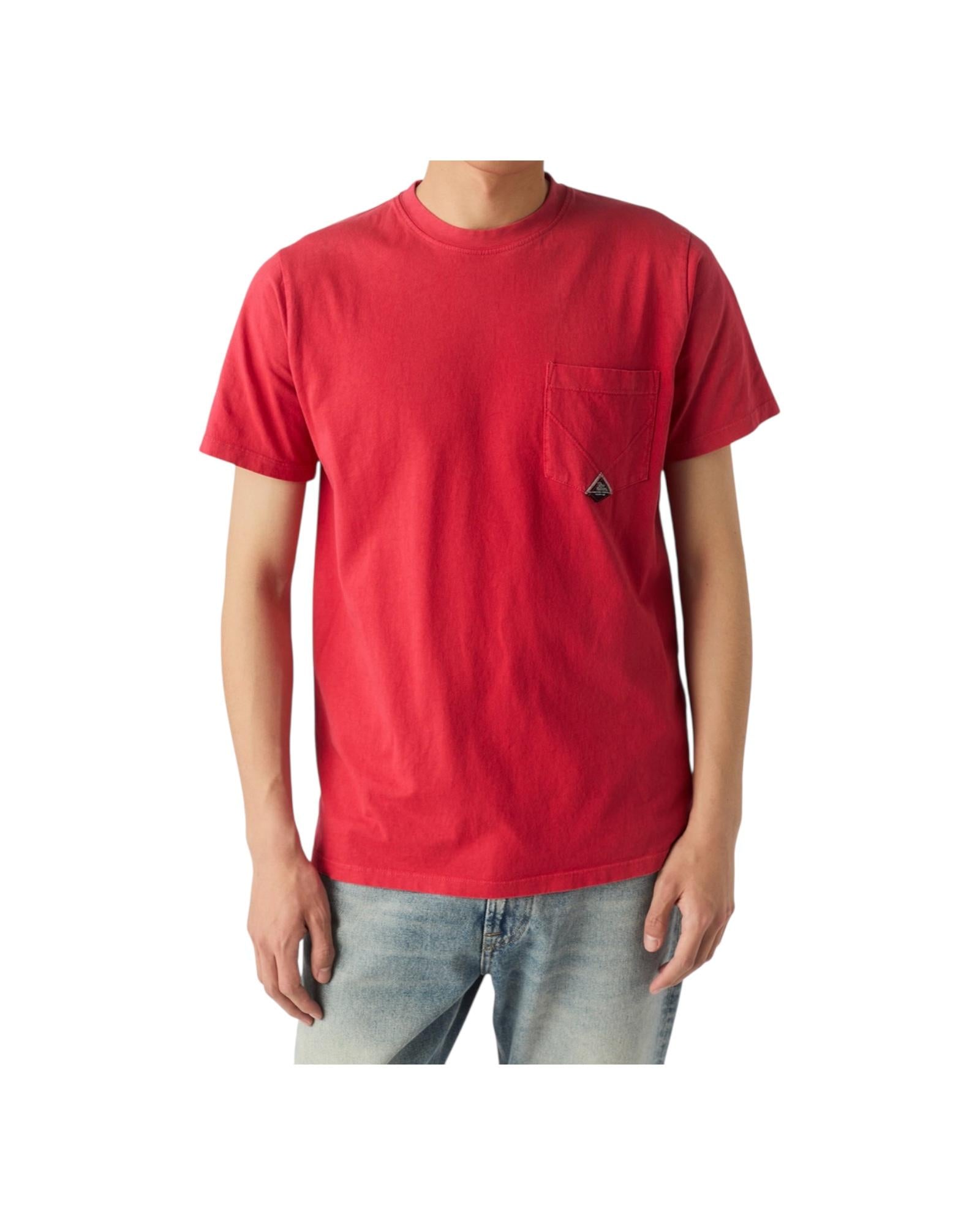 T-shirt pockett in jersey di cotone, coral. RRU90048CA160111 C0077 ROY ROGER'S
