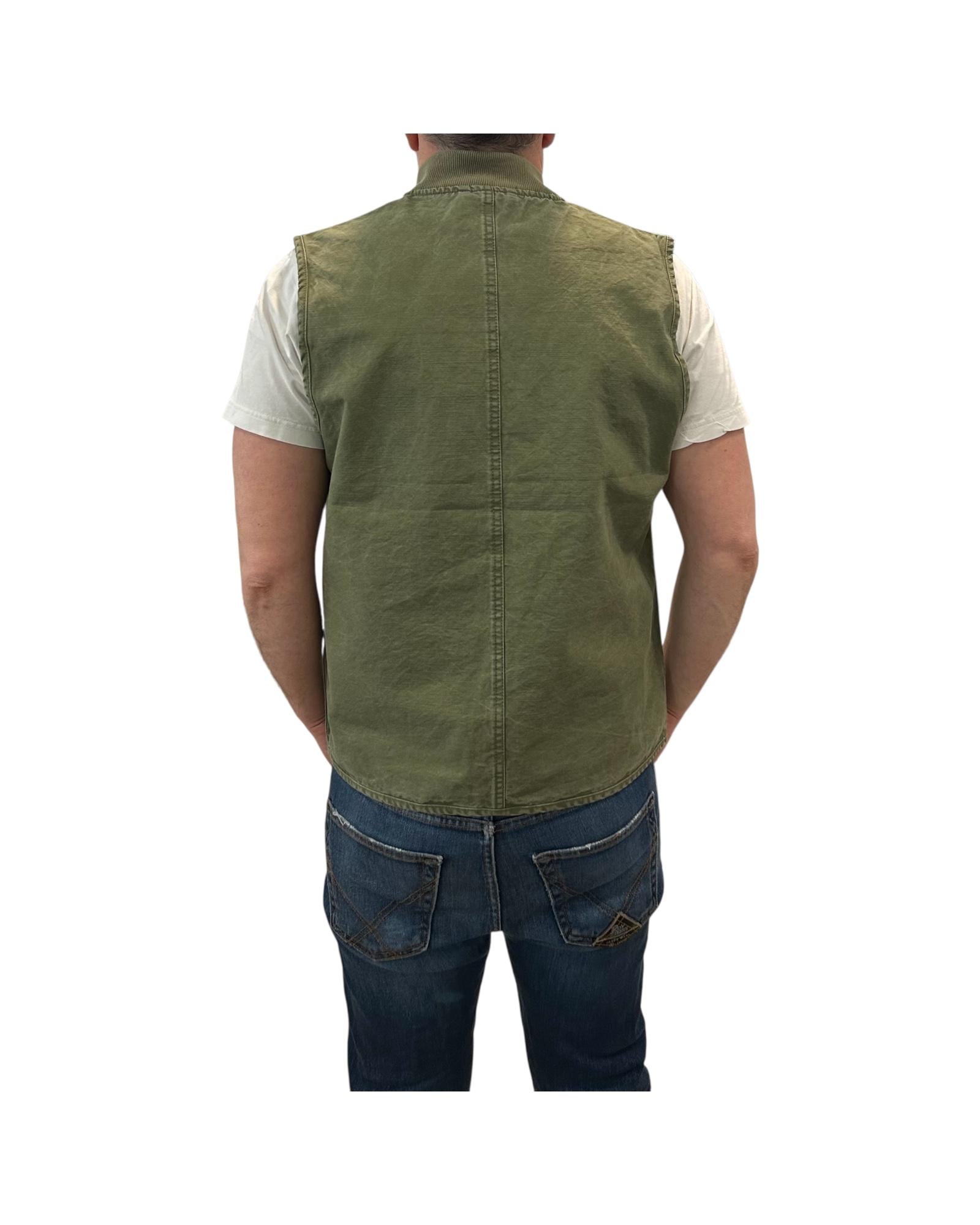 Gilet in cotone Wash military green TERRY SLBC03 IMPURE 