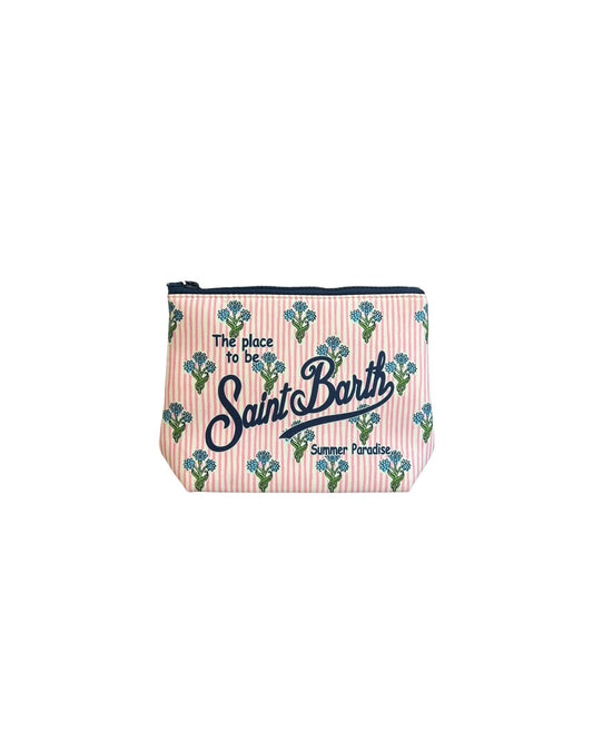 Pochette Aline stampa all over righe Bianco rosa ALIN001 00992L MC2 SAINT BARTH 