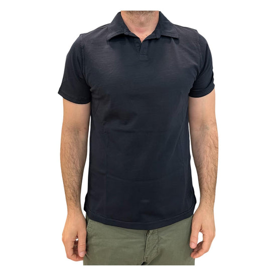 Polo uomo Long Island Fiammata senza bottoni Navy 2006 NAVY BL'KER 