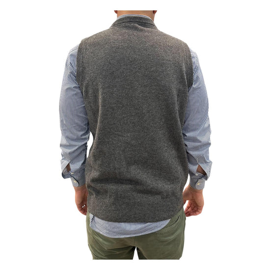 Gilet girocollo in lana Grigio scuro 15060 117 RETOIS 