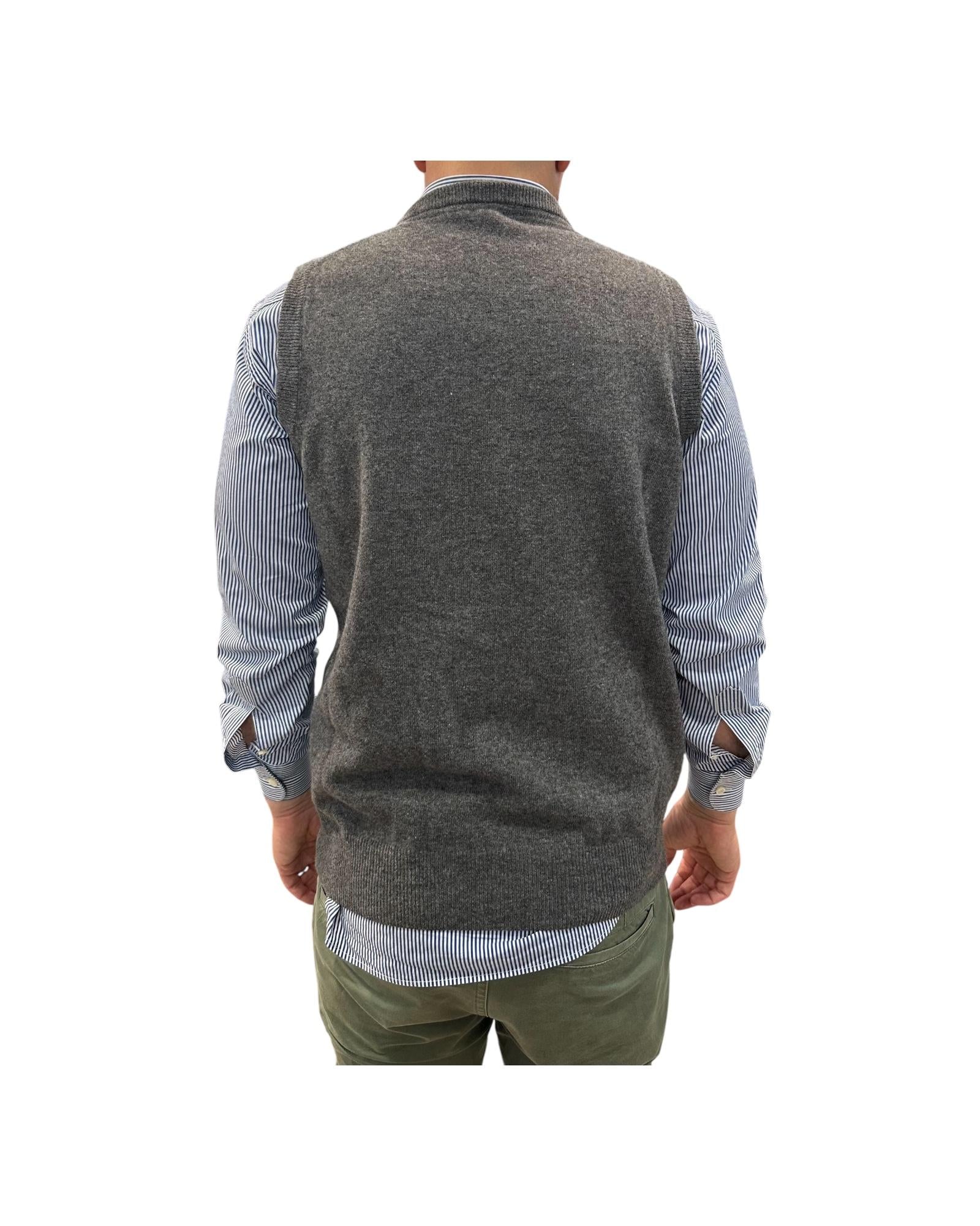 Gilet girocollo in lana Grigio scuro 15060 117 RETOIS 
