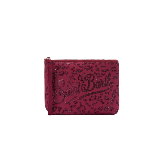Pochette Aline in scuba con stampa leopardata e strass applicati ALI0032 00269L MC2 SAINT BARTH 