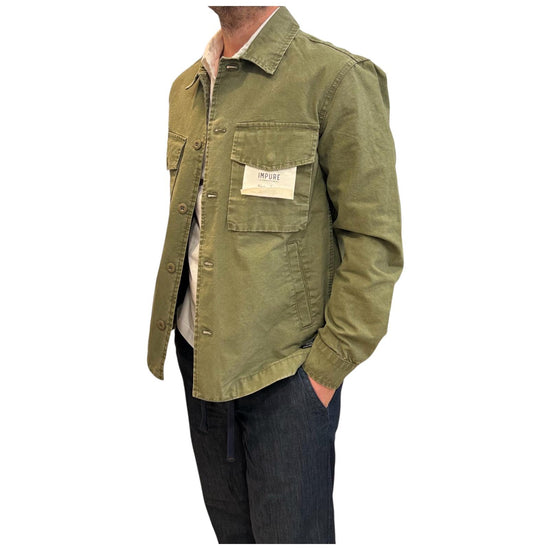 Overshirt in cotone Wash Military green GATOR SLBC03 IMPURE 