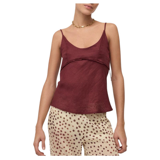 Top in lino Merlot MSM DT9279 MERLOT OTTOD'AME 