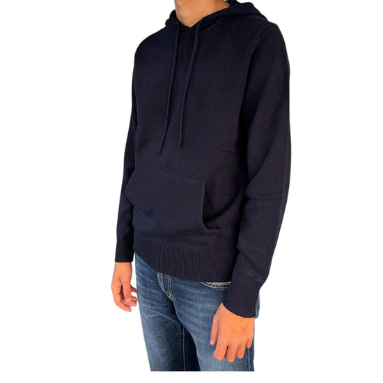 Maglione con cappuccio in lambswool Blu MAH0002 00063I MC2 SAINT BARTH 
