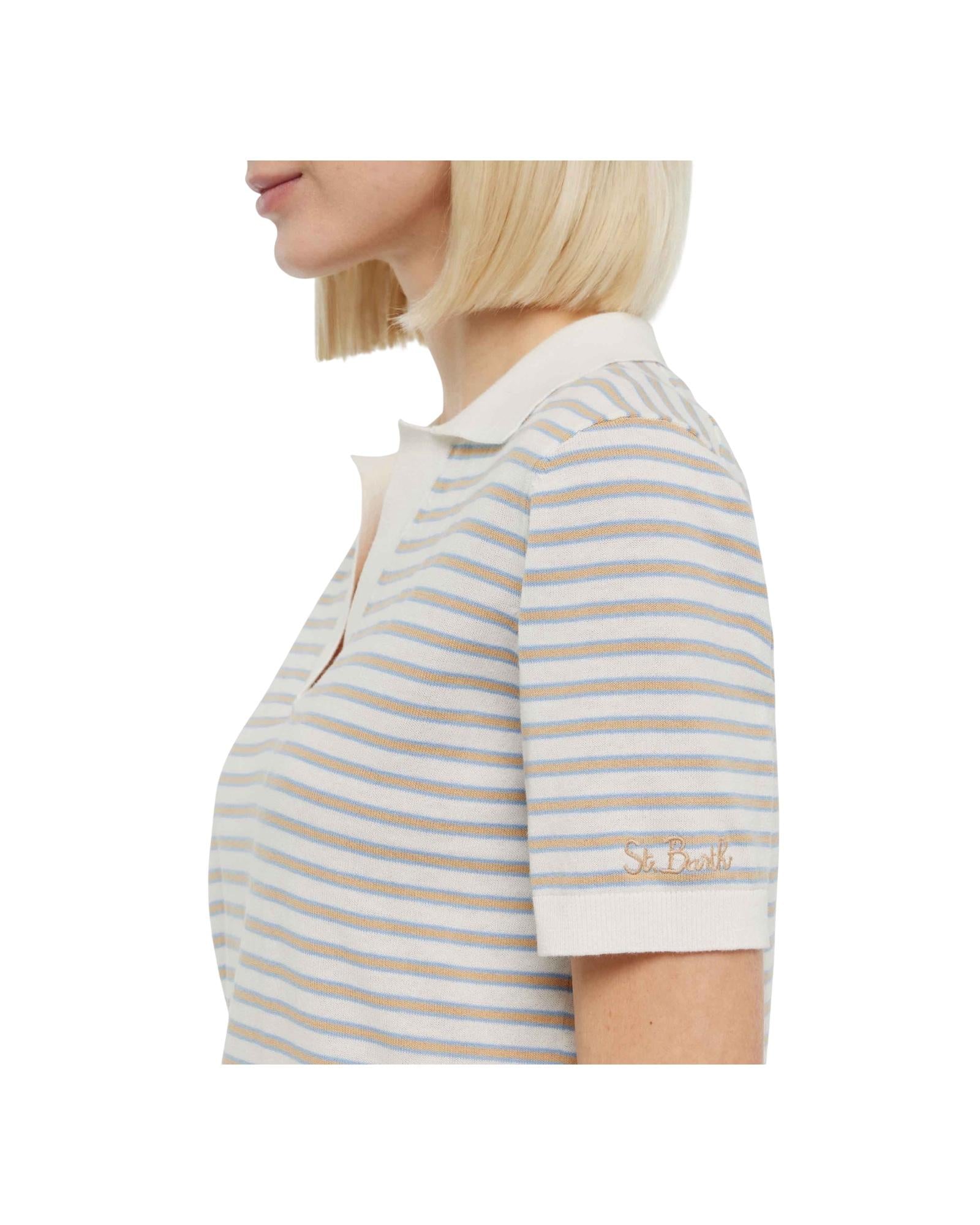 Polo Evonne a righe beige EVO0001 06494H MC2 SAINT BARTH 