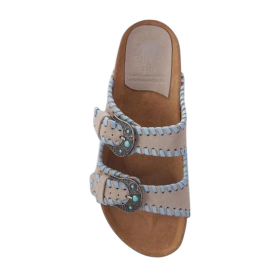 Sandali Buckle Beat Suede Visone sky BUCKLE BEAT SUEDE VISONE SKY TAJI 