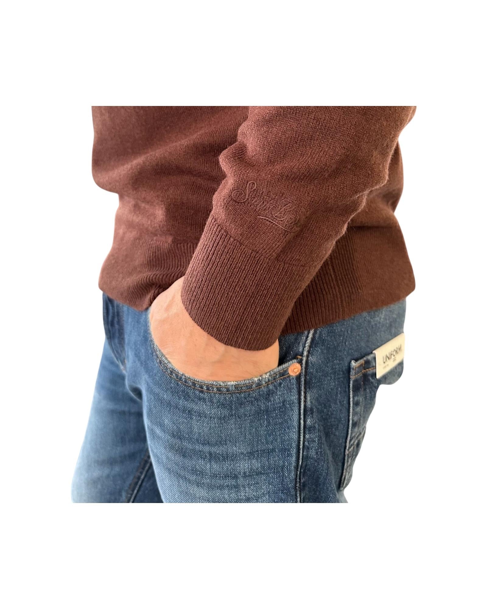 Maglione a girocollo con ricamo Levateje er vino HER0024 03400I MC2 SAINT BARTH 